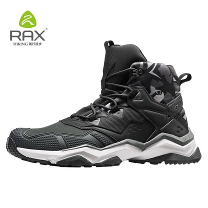 Rax Mens Waterproof Hiking Boots Mountain Boots Men Outdoor Sneakers Tactical Shose Sports Shoes Genuine Leather Hiking Shoes