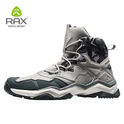 Rax Mens Waterproof Hiking Boots Mountain Boots Men Outdoor Sneakers Tactical Shose Sports Shoes Genuine Leather Hiking Shoes