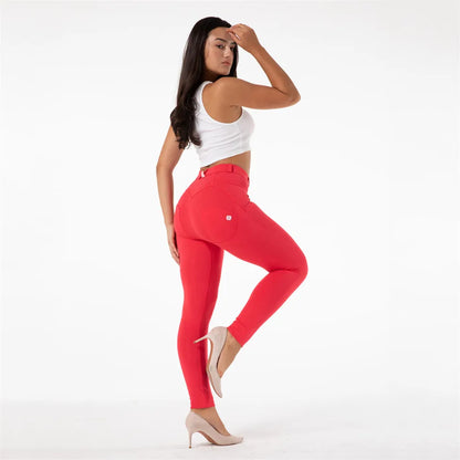 Shascullfites Melody Red Skinny Jeggings Cotton Female Workout Jegging Mid Waist Tights Bum Lift Pants Women's Clothing