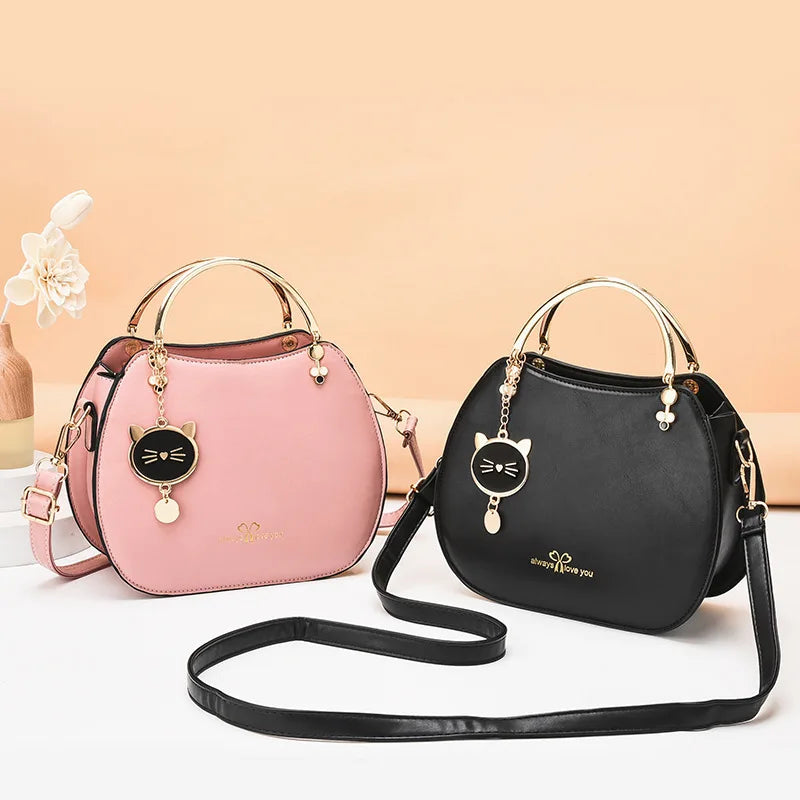 2024 NEW Cute Kitten Ladies Shoulder Bags Korean Girl Shell Small Bag Women's Messenger Bags Female Handbag Sac A Main Femme