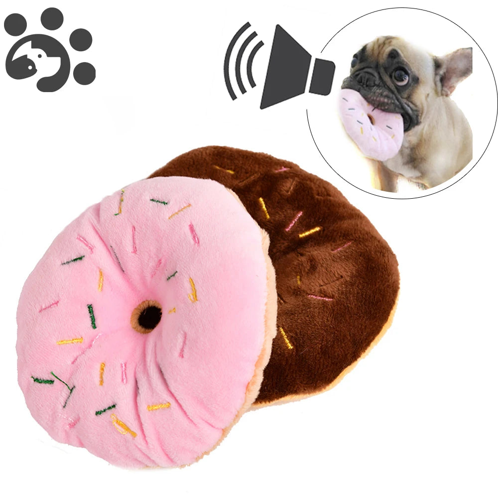 Donuts Toys For Pet Cats Dogs Squeaker Plush ToysDurable Dog Products Squeak Toys For Small Dogs Puppy Pet Products TY0067.