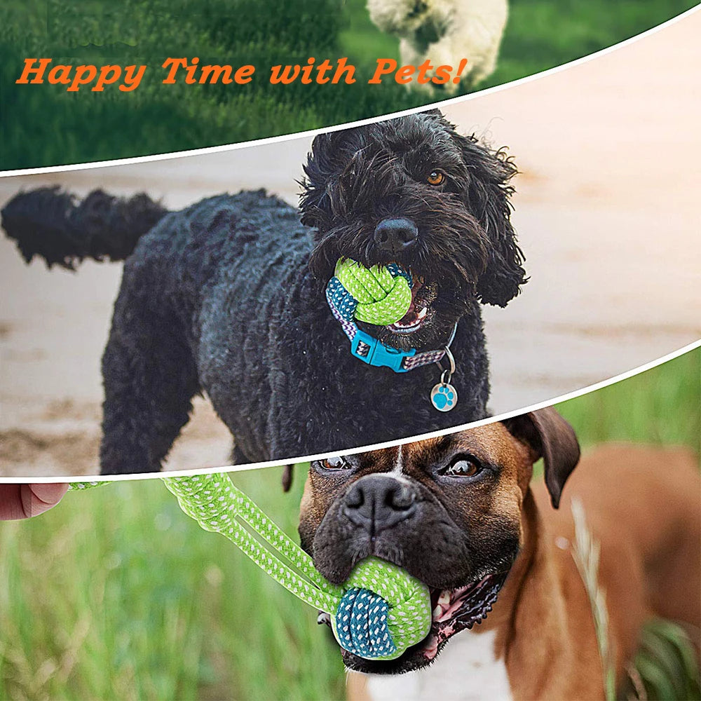 Dog Toy Rope Ball Toy for Small Medium Dogs Outdoor Training Toy for Dogs Teeth Cleaning Tug Toy Interactive Knot Rope TY0078.