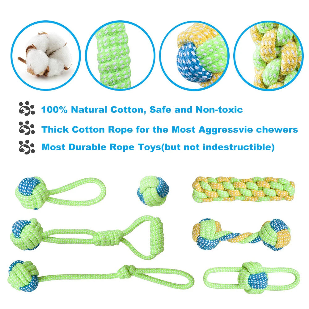 Dog Toy Rope Ball Toy for Small Medium Dogs Outdoor Training Toy for Dogs Teeth Cleaning Tug Toy Interactive Knot Rope TY0078.