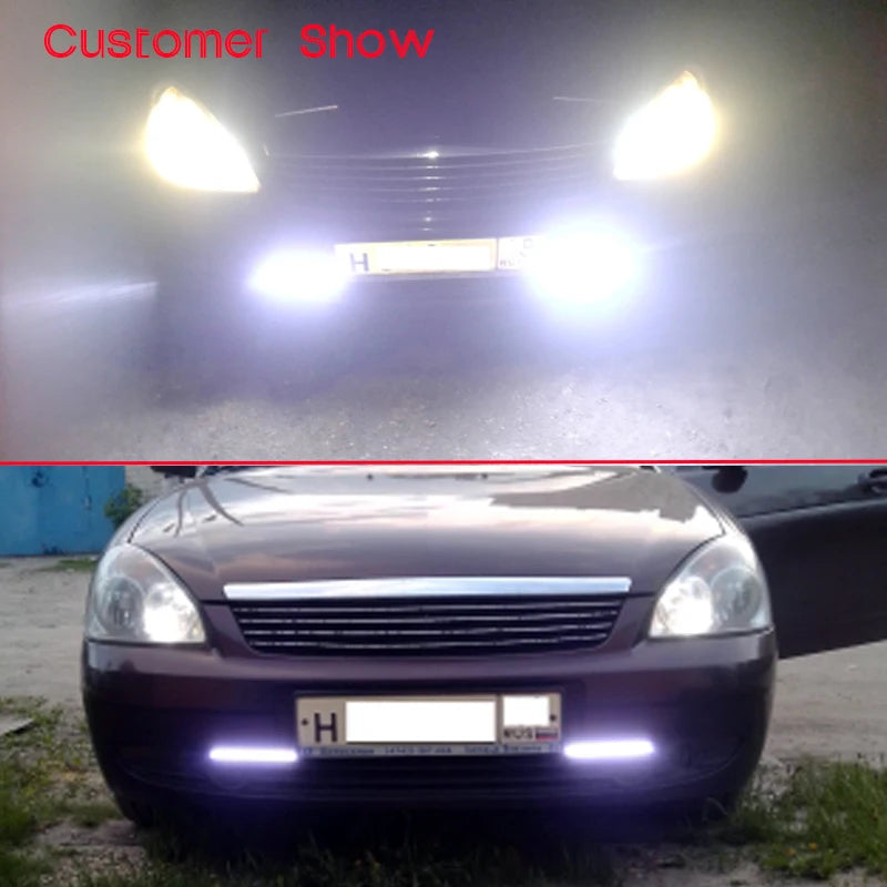 SUNKIA 17CM COB DRL LED Daytime Running Light Auto Lamp External Lights For Universal Car 100% Waterproof Day Light Car Styling