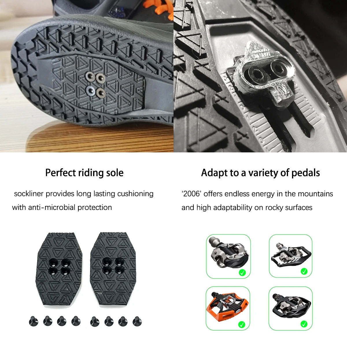 Mens Cycling Shoes Mtb Downhill Enduro Mountain Bike Shoes Compatible with All 2 Bolts Peadls