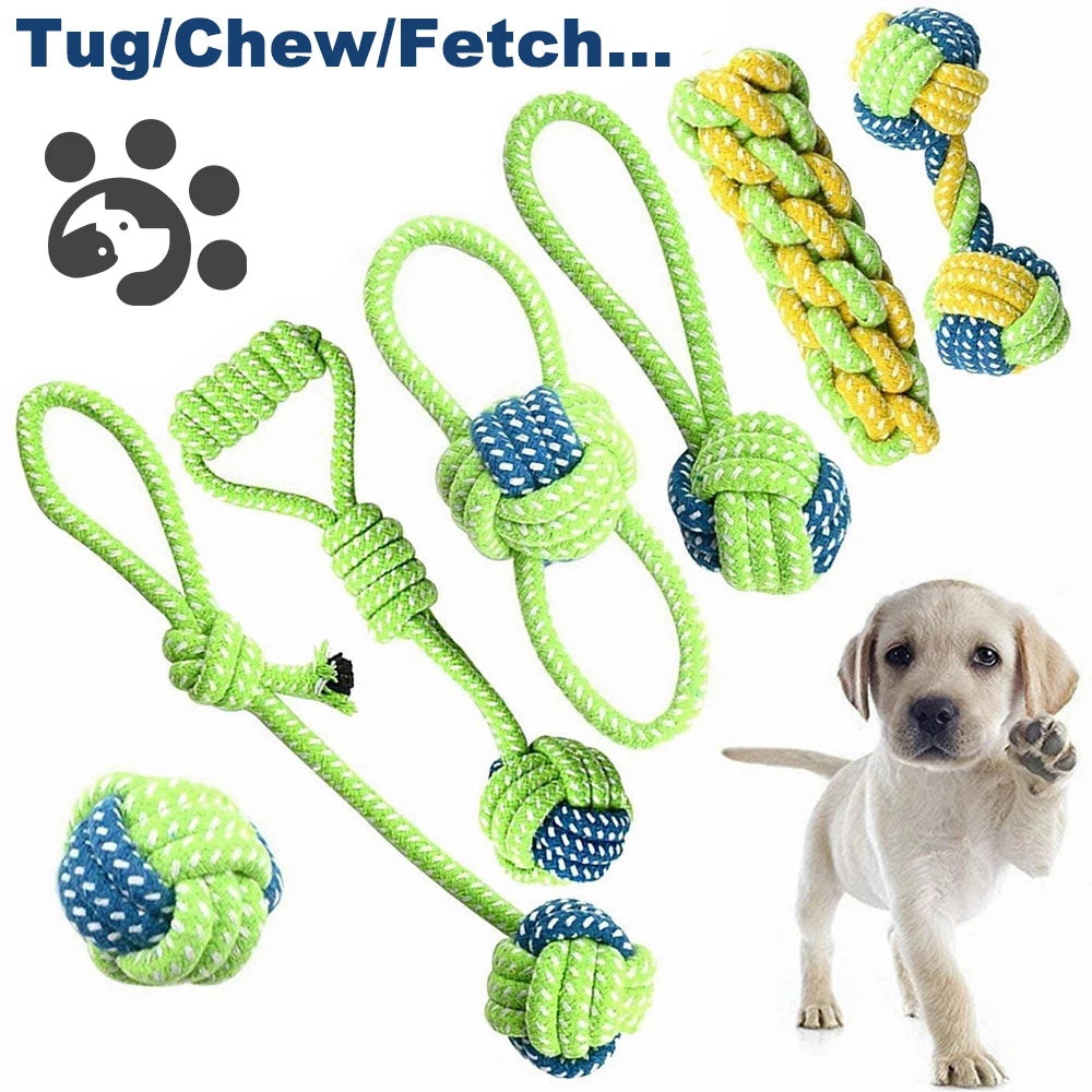 Dog Toy Rope Ball Toy for Small Medium Dogs Outdoor Training Toy for Dogs Teeth Cleaning Tug Toy Interactive Knot Rope TY0078.