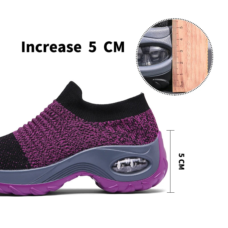 Women Orthopedic Sneakers Shoes Breathable Height-increasing Slip-on Female Sock Women's Sports Shoes Bottom Platform Footwear