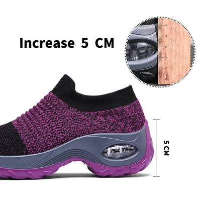 Women Orthopedic Sneakers Shoes Breathable Height-increasing Slip-on Female Sock Women's Sports Shoes Bottom Platform Footwear