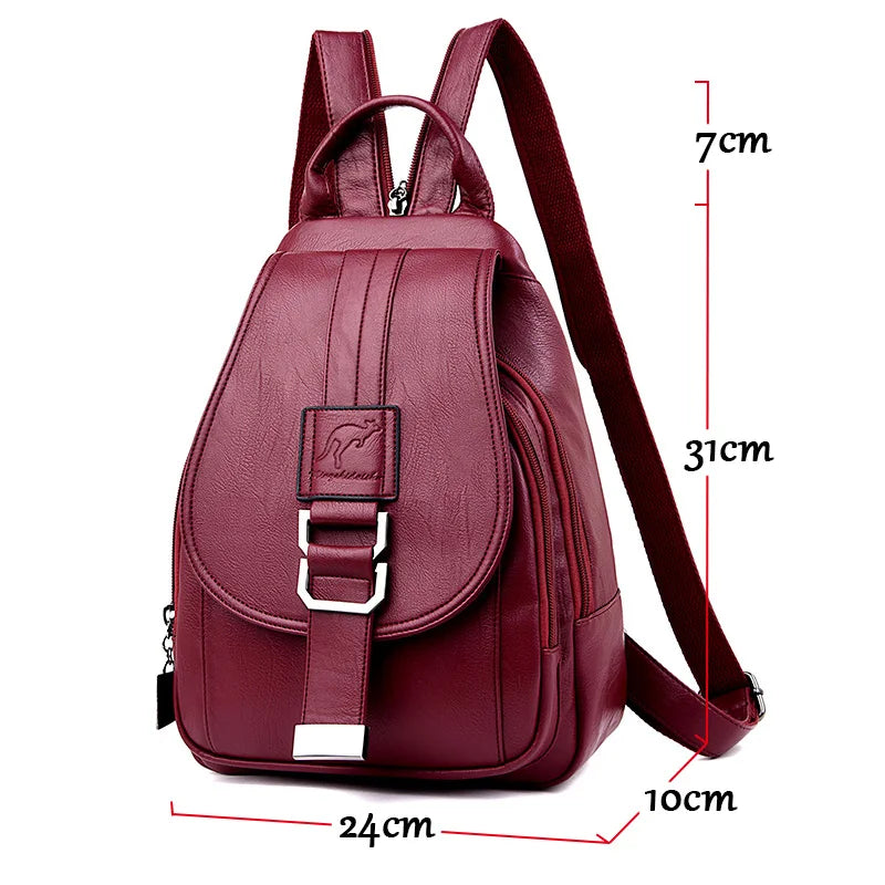 HOT 6 Color Women Backpacks Women's Leather Backpacks Female School Backpack Women Shoulder Bags For Teenage Girls Travel Back