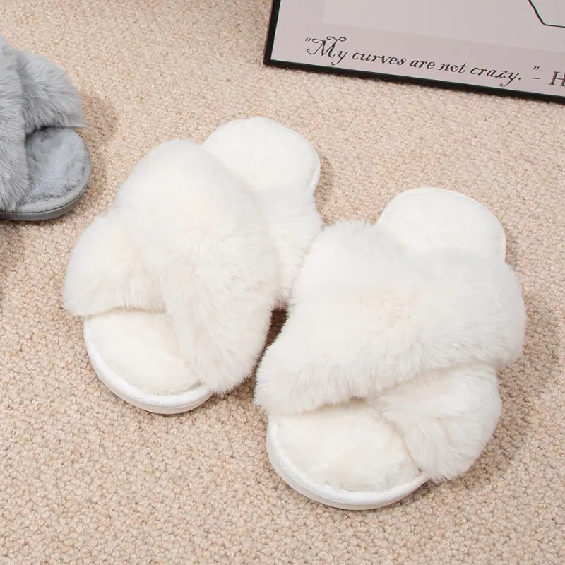 Winter Women Home Indoor Casual Fuzzy Slippers