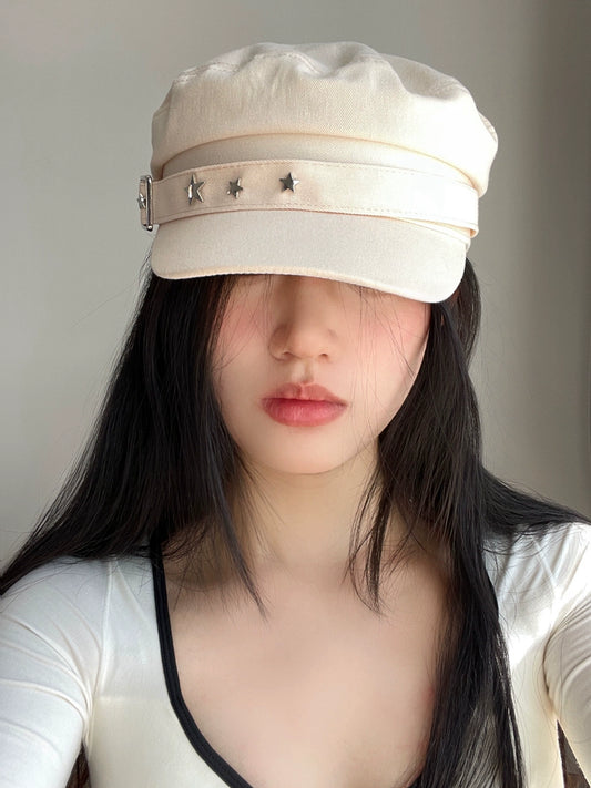 Female 2023 New Style White British Style Peaked Cap