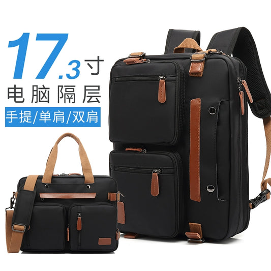 Dual-Use Canvas 17.3-Inch Business Men's Backpack-Inch