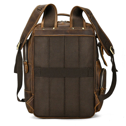 European and American-Style Retro Large Capacity First Layer Cowhide Backpack