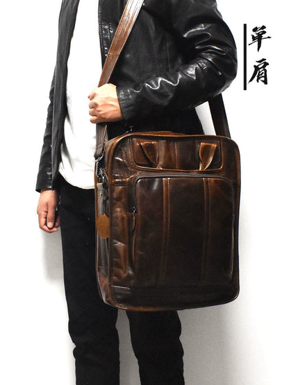 Travel British Retro Leather Men's Three-Purpose Backpack