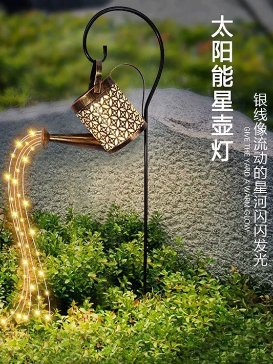 Solar Kettle Lights Outdoor Courtyard Decoration Lawn Lamp House Garden Landscape Lamp Cut Out Light and Shadow Floor Outlet Hanging Lights