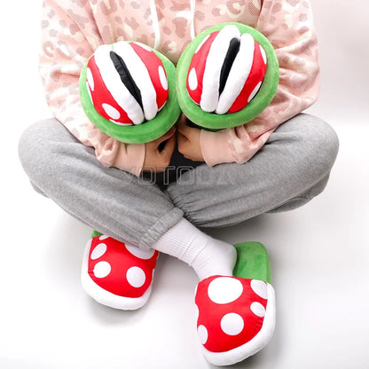 Winter Warm Women Cartoon Mushroom Home Slippers