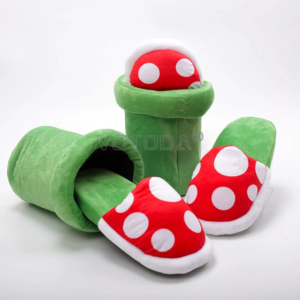 Winter Warm Women Cartoon Mushroom Home Slippers