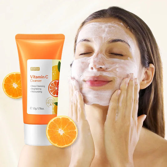 Vitamin C Facial Cleanser | Moisturizing, Blackhead Remover, Skincare Face Wash Foam.