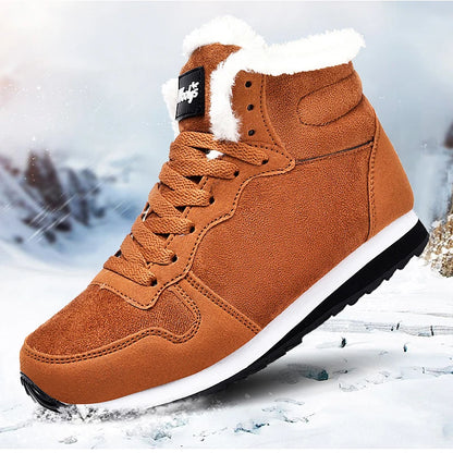 Men Boots Waterproof Winter Boots Men Lightweight Hight Top Leather Shoes Plus 48 No Slip Warm Snow Boots Plush Women Footwear