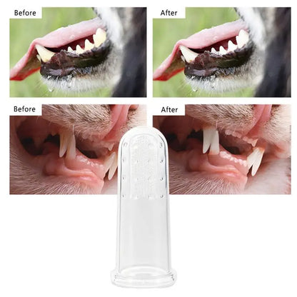 Cat Cleaning Supplies Super Soft Dog Toothbrushes Silica Gel Pet Finger Toothbrush Plush Dog Plus Bad Breath Care Tools