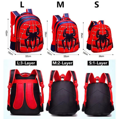 Spider King Kids Backpack: Waterproof Nylon & Large Capacity for 2-16 Year Olds