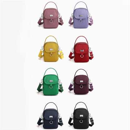 Nylon Women's Crossbody Bag Trend 2024 Shoulder Handbag Solid Color Student Phone Bag Simple Shopper Bags Purse