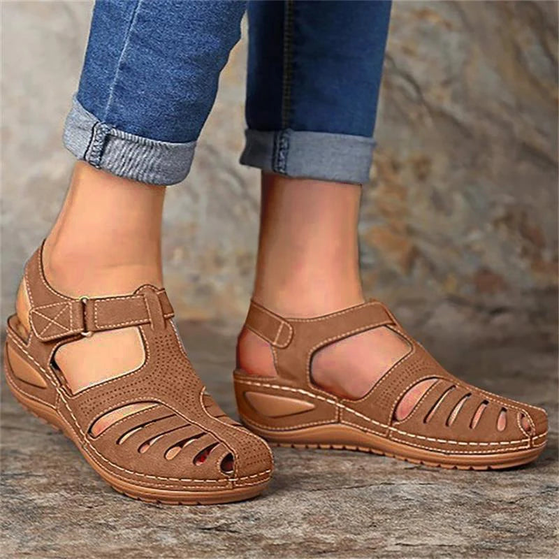 Summer Shoes Sandals Women Elegant Sandals Ladies Retro Women Shoe Wedge Walking Shoes Comfortable Female Sandal Women Footwear