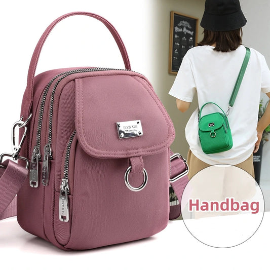 Nylon Women's Crossbody Bag Trend 2024 Shoulder Handbag Solid Color Student Phone Bag Simple Shopper Bags Purse