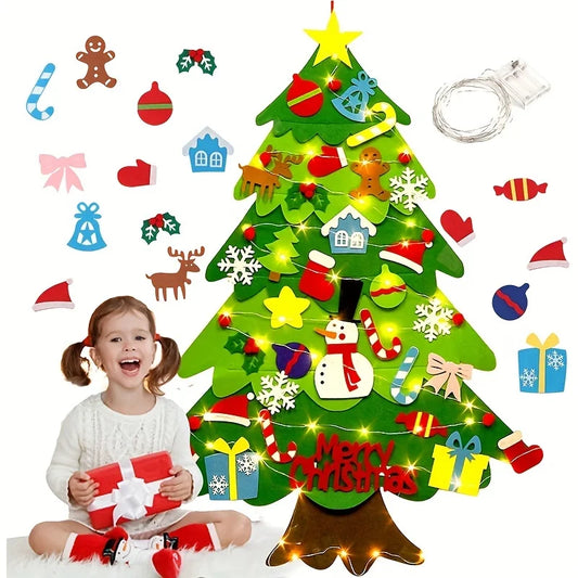 Diy Christmas Tree With Led String Lighting For Kids Xmas Gifts Christmas Decor New Year Party Items, Christmas Decor Supplies