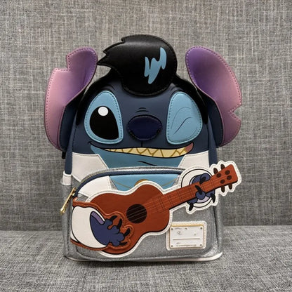 Original Disney Stitch Loungefly Backpack Cute Cartoon Embroidered Design Backpack Fresh And Casual Mini Backpack Women's Bag