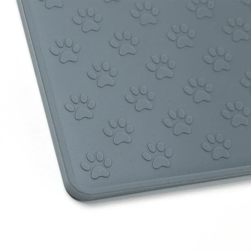 Pet Placemat Pet Food Mat Dog Cat Feeding Mat Silicone Dog Dish Mats for Floors Waterproof Slip Dog Bowl Mat with Raised Edges