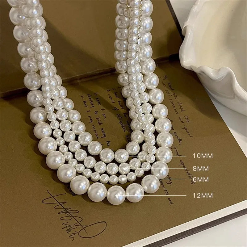 Circular Glass Pearl Necklace - European & American Style Fashion