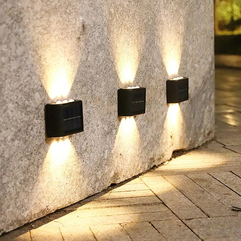 Outdoor Solar LED Wall Lights Waterproof Led Solar Lamp Up And Down Luminous Lighting For Garden Balcony Yard Street Decor Lamps