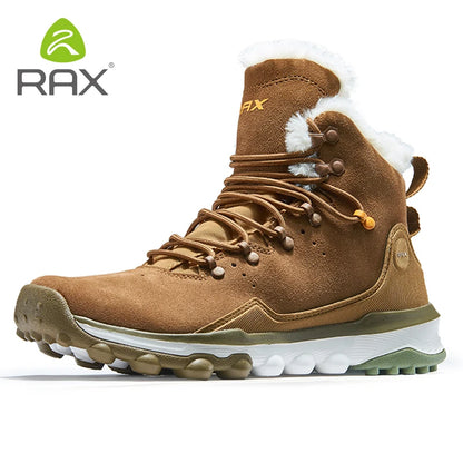 Rax-Warm Snow Boots Men Women Fleece Hiking Footwear Outdoor Sports Mountain Shoes Snowproof Walking Boots