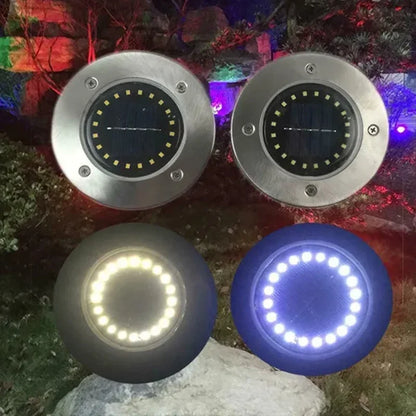 20LED Solar Power Disk Light Outdoor Garden Solar Underground Light Deck Light Spotlight Buried Solar Led Lamp Garden Decoration