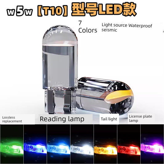 Glass Fully Transparent LED Lamp T10 Width Lamp Cob Car Bulb Retrofit Lights Led Licence Light Bulb Neutral