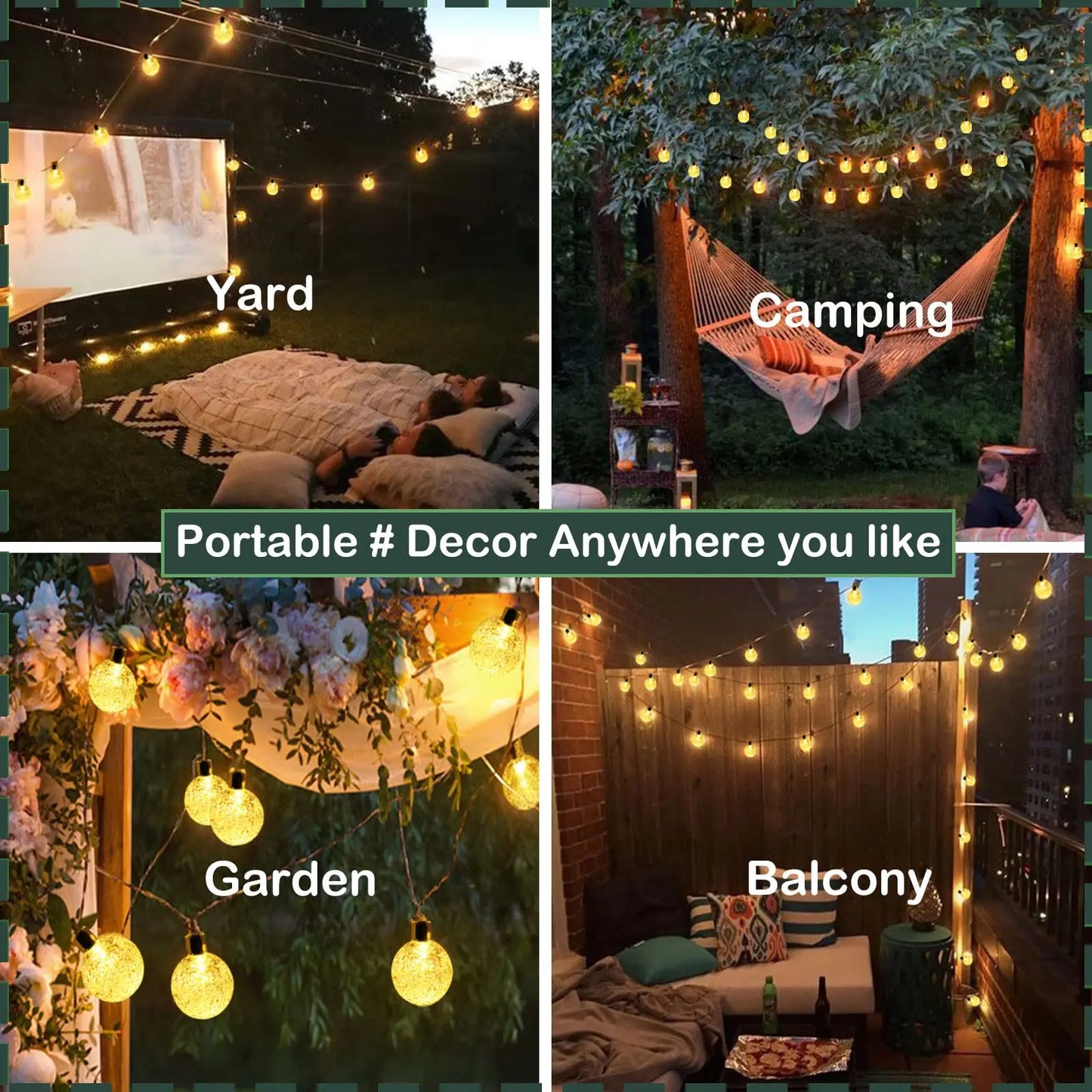 8 Modes Solar Light Crystal ball 5M/7M/12M/22M LED String Lights Fairy Lights Garlands For Christmas Party Outdoor Decoration