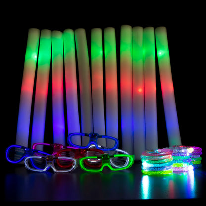 Led Foam Sticks LED Light Up Toys Party Favors Glow in the Dark Party Supplies Neon Sunglasses LED Bracelets Wedding Decoration