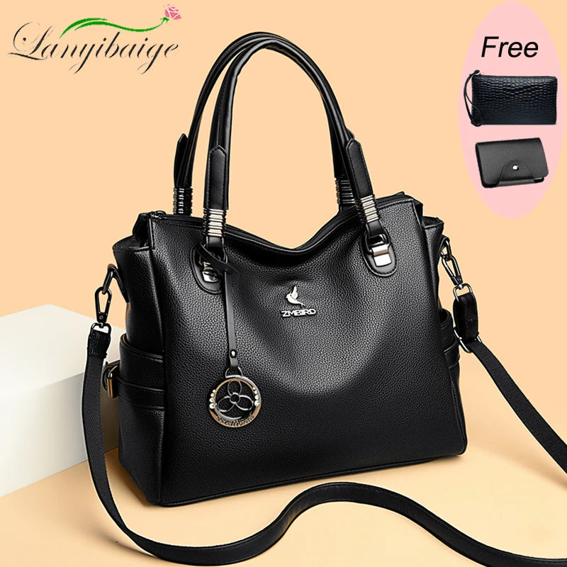 Real Women Soft Leather Shoulder Bags Luxury Women's Bag High Quality Ladies Handbag Fashion Female Messenger Bag Large Tote Sac