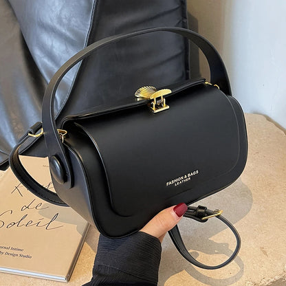 Classic Black Shoulder Bag Women's Versatile Retro Crossbody Square Bags 2023 New Large Capacity Textured Leather Flap Handbags