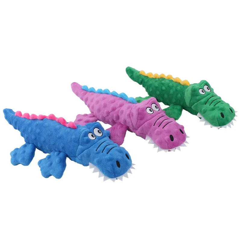 Pet plush toy sounding crocodile molars bite-resistant cute cartoon dog dog toy pet supplies