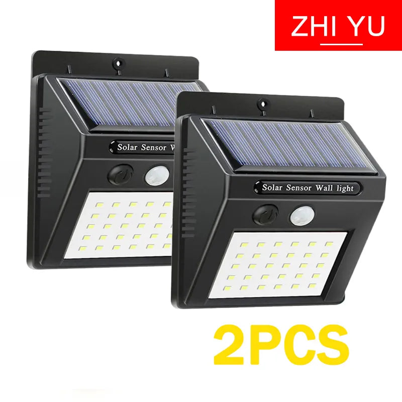 New LED Sensor Solar Wall Lamp 40 Lamp Beads Outdoor Waterproof Garden Courtyard Decorative Lamp Street Corridor Emergency Lamp