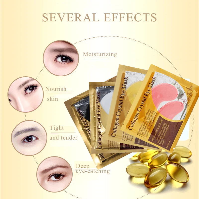 20Pcs=10Pairs Gold Collagen Crystal Eye Mask - Firming & Moisturizing