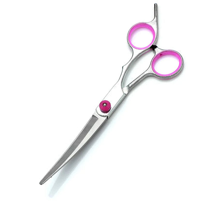 Professional Dog Grooming Scissors with Safety Round Tips,Heavy Duty Titanium Stainless Steel Up-Curved Pet Grooming Scissors