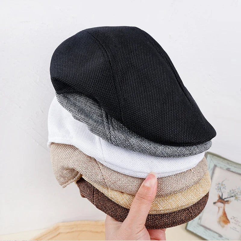 New Men Berets Spring Autumn Winter British Style  Beret Hat Retro England Hats Male Hats Peaked Painter Caps for Dad