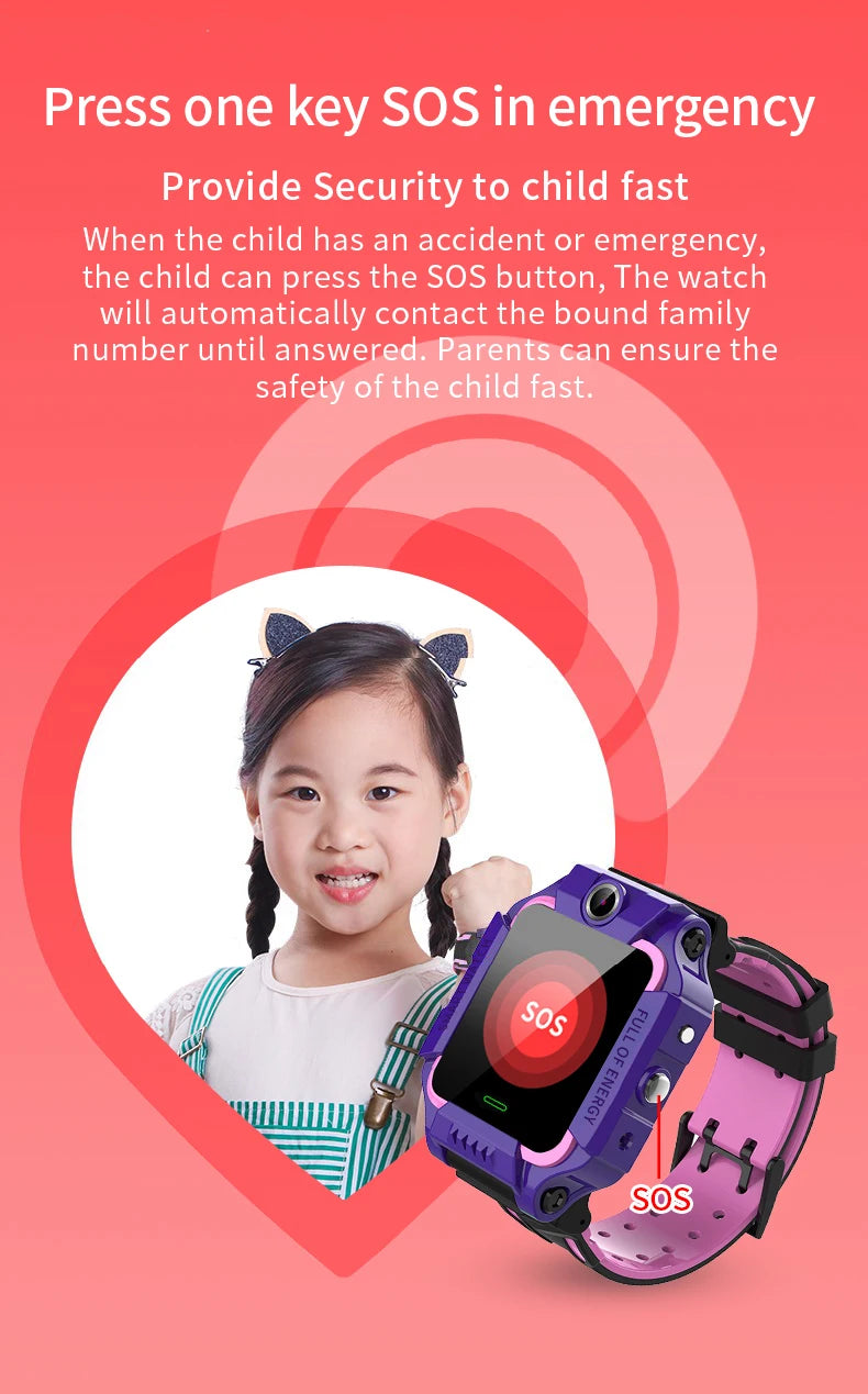 Kids Smart Watch New Sim Card Smartwatch for Children SOS LBS Call Phone Camera Voice Chat Photo Waterproof Boys Girls Gift Q19