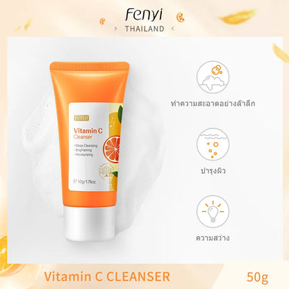 Vitamin C Facial Cleanser | Moisturizing, Blackhead Remover, Skincare Face Wash Foam.