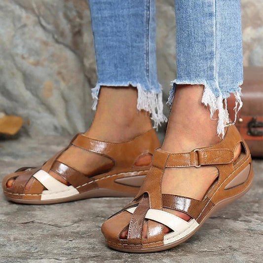 Summer Woman Shoes Sandals Plus Size Walking Shoes Retro Sandals Ladies Wedge Shoes Woman Party Female Sandal Women Footwear