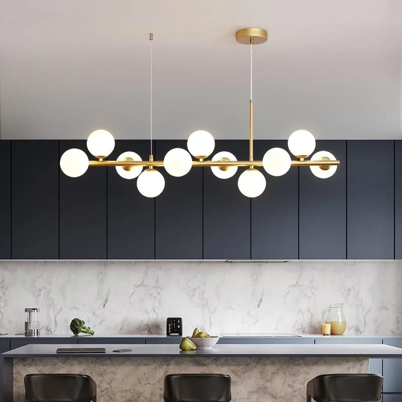 Modern Pendant Lamps Led 9heads Rings Ceiling Hanging Chandeliers Black Loft Living Dining Room Kitchen Indoor Lighting Fixtures