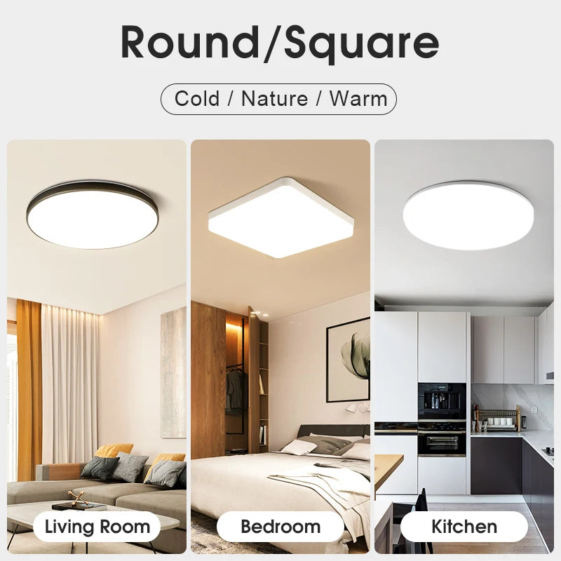 Led Ceiling Light 220v Modern Ceiling lamp 15/20/30/50W Led Panel Ceiling Lights Fixture For Bedroom Kitchen Home Decor Lighting